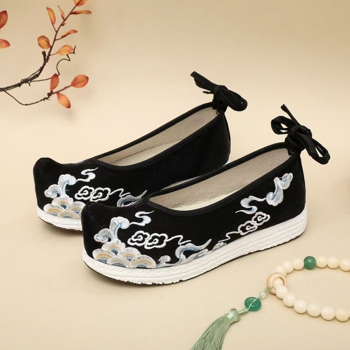 Ethnic Fabric - Vrouw Big Size Geborduurde Hanfu Schoenen